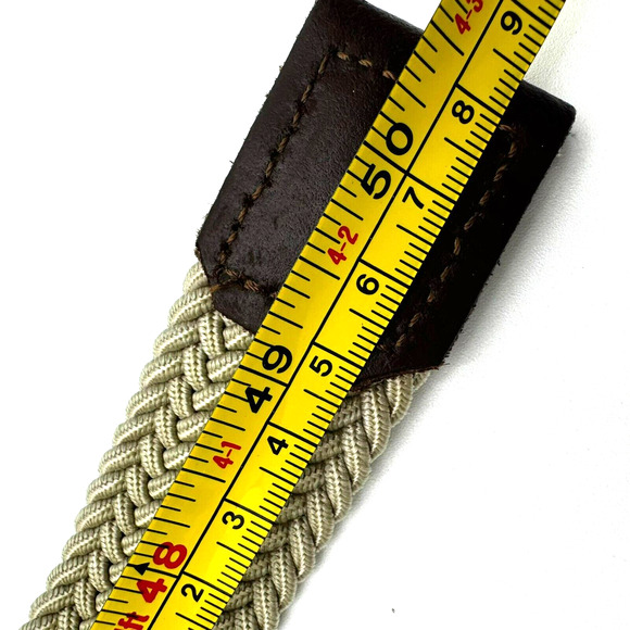 Men's XXL Tan Braided Woven Stretch‎ Golf Belt Leather End Pieces Casual Preppy - Picture 7 of 7